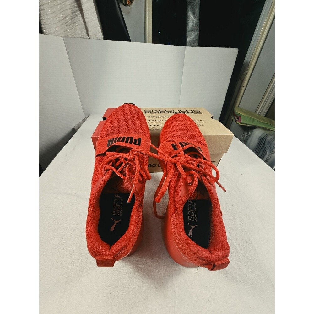 Puma Wired Little Kid's Youth US 3.5 Red Running Athletic Sneakers Lace up Shoes